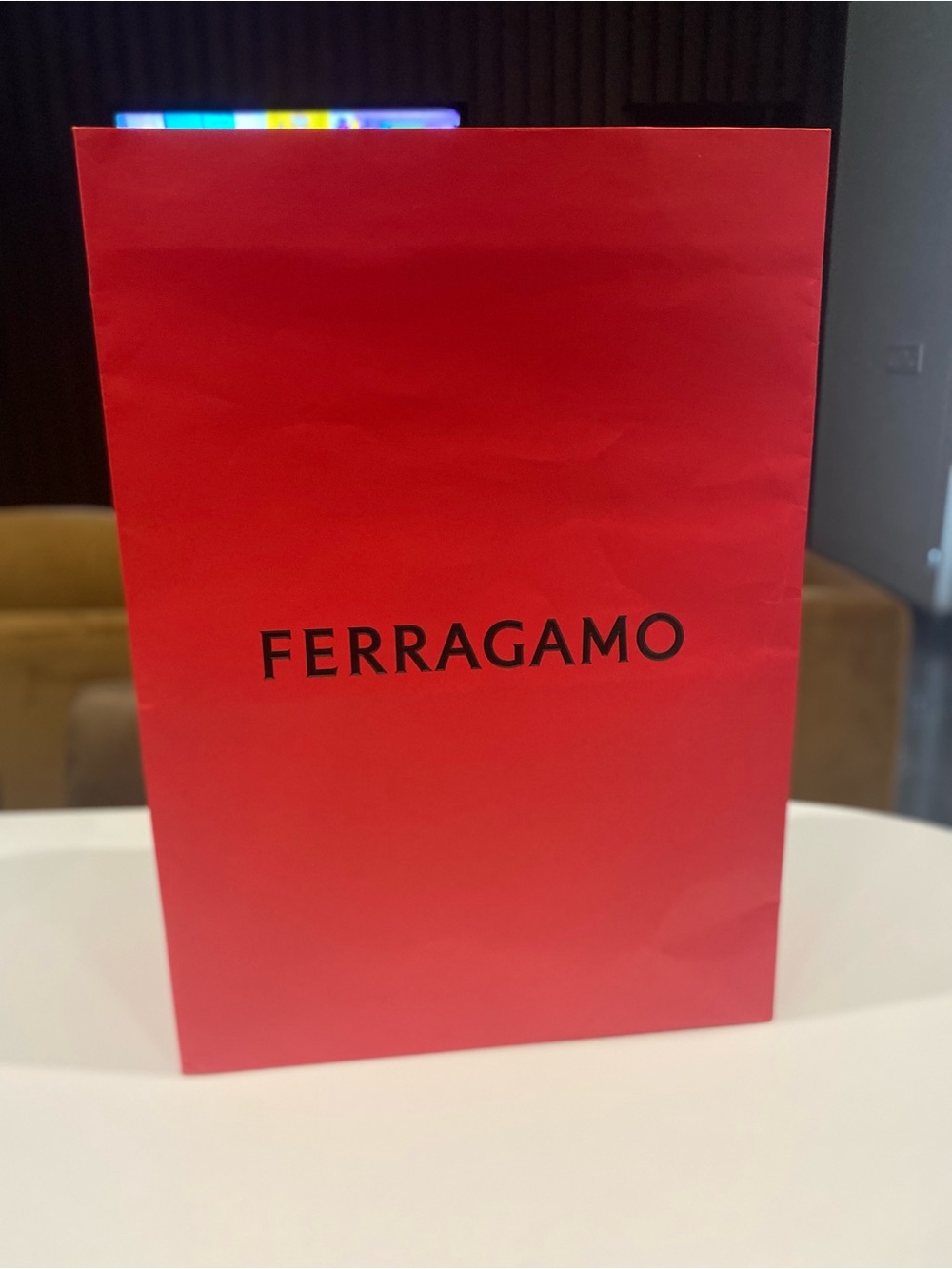Ferragamo red shopping bag